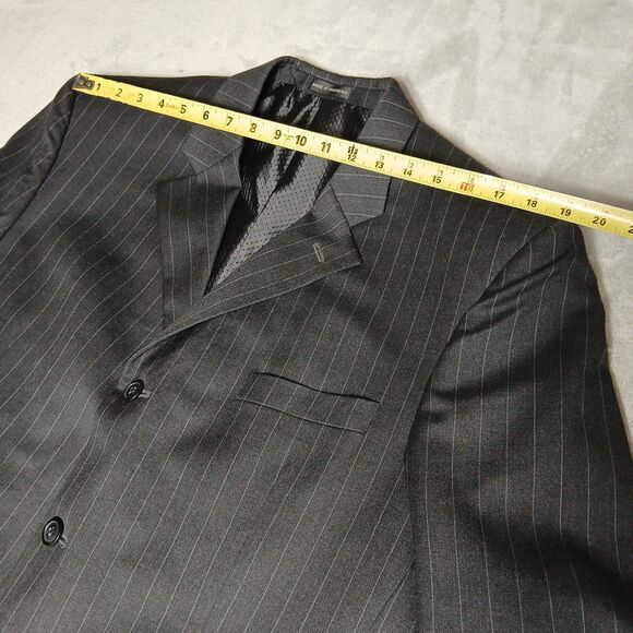 Gianco Polo Blazer Men 42R Black 3 Button Suit Preppy Super 140s Wool Sport Coat - Picture 14 of 14